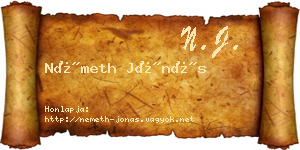 Németh Jónás névjegykártya