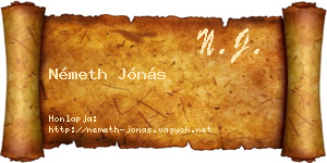 Németh Jónás névjegykártya